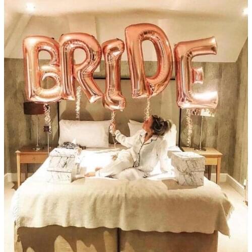 1set Rose Gold Bride Ballons To Be Foil Letter Balloons Wedding Bachelorette Party Decorations Hen Party Accessories Supplies