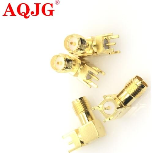 10PCS SMA female Thru Hole plug Right Angle 90 DEGREE ( SMA-KWE ) PCB Mount connector RF adapter best quality