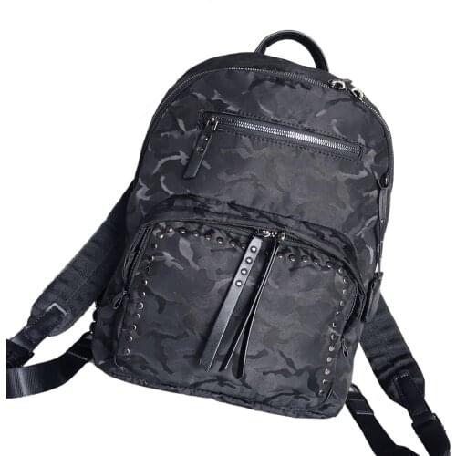 196336 ballistic nylon fashion casual ladies waterproof rivet backpack travel pouch