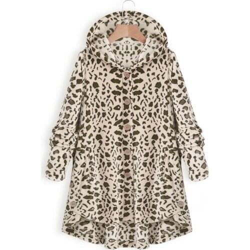 2021 Womens Fluffy Coat Winter Casual Loose Solid Button Fleece Hooded Teddy Bear Coats Female Cute Warm Soft Plus Size Outwear