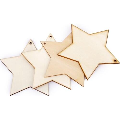 25x Wood Wooden Shapes Star Embellishments For Scrapbooking DIY Crafts Tags Card Making Embellishments Decoupage