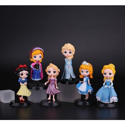 6PCS Disney Cartoon Elsa and Anna Princess Decoration Cute Girl Gift Cake Decoration Happy Birthday Cake Topper Cupcake Toppers