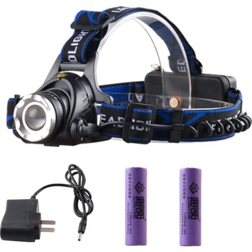 Aluminium LED Headlight Large Capacity 5600Mah Lithium Battery Powered Headlamp Night rIiding portable waterproof headlights