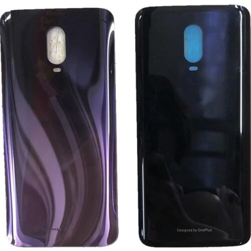 Oneplus6T Original Rear Housing For Oneplus 6T One Plus Glass Back Cover Repair Replace Phone Battery Door Case + Logo Glue
