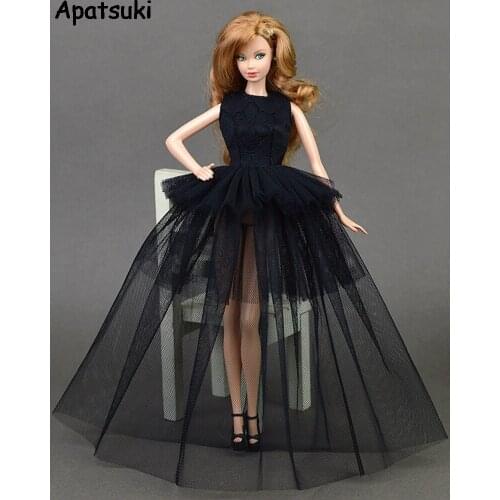 Black Little Dress Doll Dresses for Barbie Dolls 1:6 Sexual Multi-layer Evening Gown Purely Manual Clothes Lace Wedding Dress