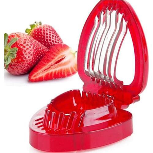 Strawberry Slicer Fruit Cutter Carving Tool Salad Cutter Stainless Steel strawberry cutter Fruit slicer Portable Kitchen Gadgets