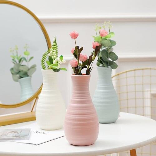 Creative and Simple Plastic Vase Dining Table Decoration Living Room Dried Flower Flower Arrangement Container Desktop Ornaments