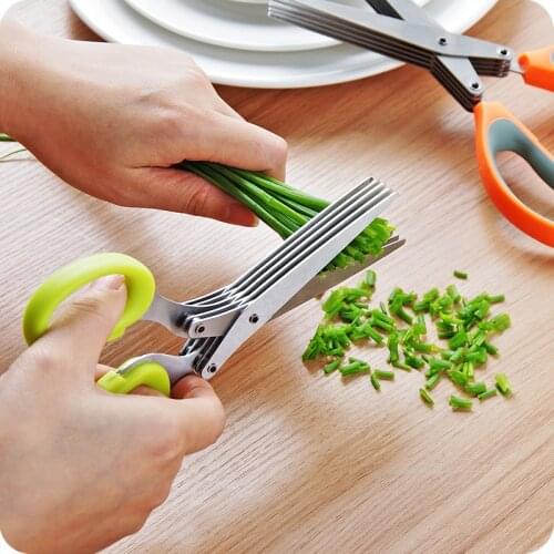 Kitchen multi-layer vegetable food green onion scissors household five-layer childrens food office shredded paper scissors