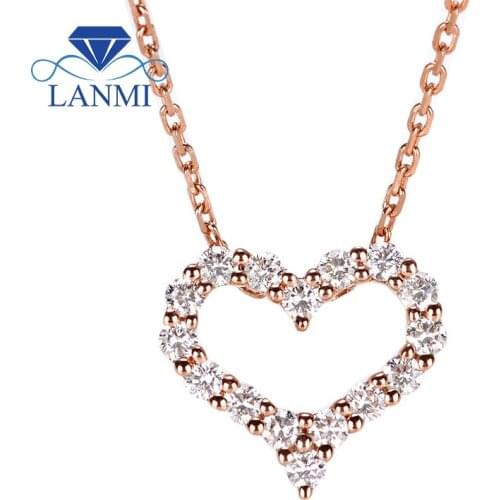 LANMI Girls Heart Pendants Trendy 925 Sterling Silver AAA Moissanites Necklaces Pendants For Women Engagement Choker Jewelry