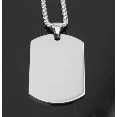 Fashion Cool Dog Tag Women Mens Stainless Steel Titanium Pendant Necklace with free Box Chain