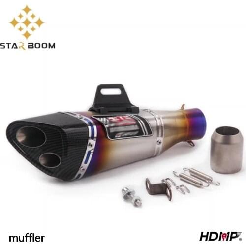 Motorcycle Modified Motorcycle Racing Muffler Exhaust Pipe Double Tube for Benell 502C Ninja400 DUKE 200 390