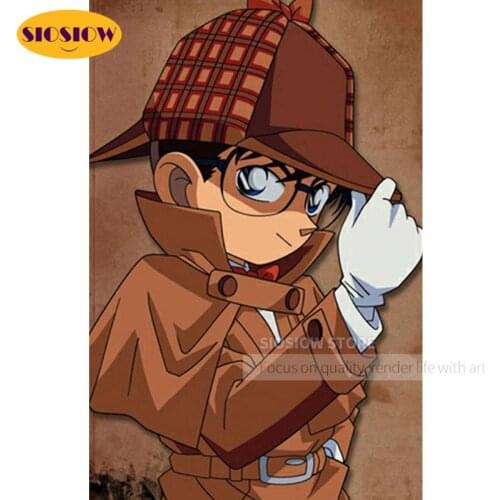Diy 5d Crystal Diamond Painting Anime Figures Japanese Detective Conan Diamond Embroidery Cross Stitch Home Decor Children Gift
