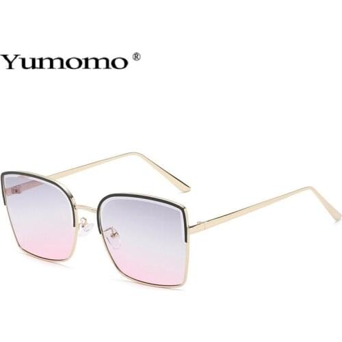 New Square Sunglasses Ladies Gradient Sun Glasses Men Alloy Vintage Eyebrow Sun Glasses Women UV400 Shades Eyewear Oculos