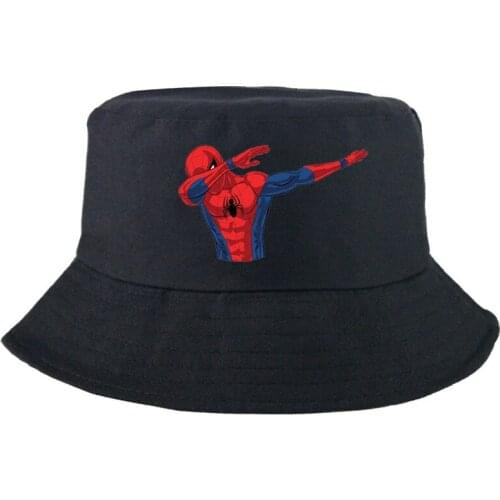 Disney Marvel Spiderman Fedoras Bucket Hat Outdoor Fashion Panama Cap Cotton Harajuku Fisherman Hat Casual For Man Women Sunmmer