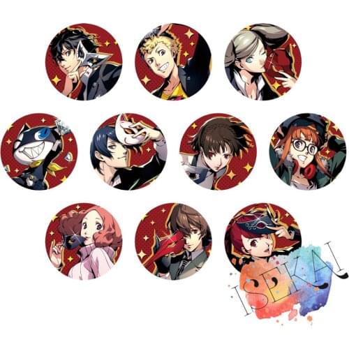 Persona 5 Anime Badge P5 Goro Akechi Joker Ryuji Sakamoto Anne Morgana Yusuke Makoto with Mask Metal Badge Brooch Pins