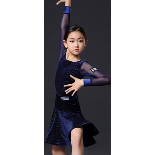 Latin Dance Dress Girls Leotard Skirts Rumba Cha Cha Samba Tango Competition Costumes Children Stage Performance Wear DN4694