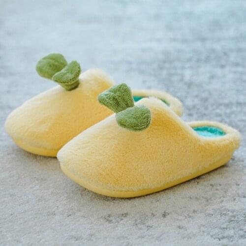 Couples plush cotton slippers cute girl cute home indoor hair warm winter home thick