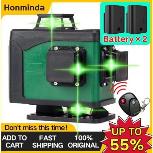 16 Lines 4D Laser Level Cross Line Green Laser Level Self-Leveling 360 Horizontal and Vertical Super Powerful Laser Level Green