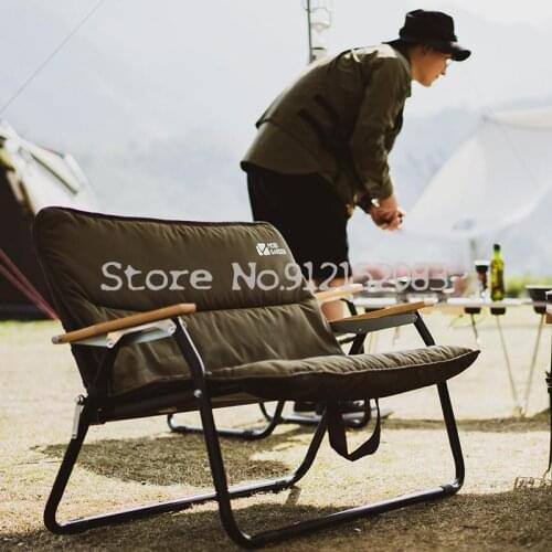 Outdoor camping fishing single double chair portable kermit Kermit backrest folding chair stool