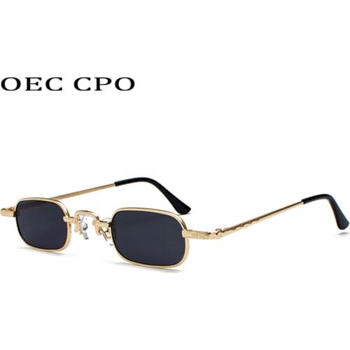 OEC CPO Vintage Square Sunglasses For Men Luxury Brand Designer Metal Sun Glasses Women Fashion Famous Brand Eyewear Gafas O87