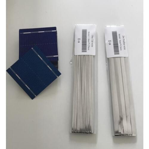 ALLMEJORES 50pcs 52mmx52mm solar cells 0.43W 0.5V DIY 12V 24V Solar panel kits Give Enough Tabbing wire Busbar wire