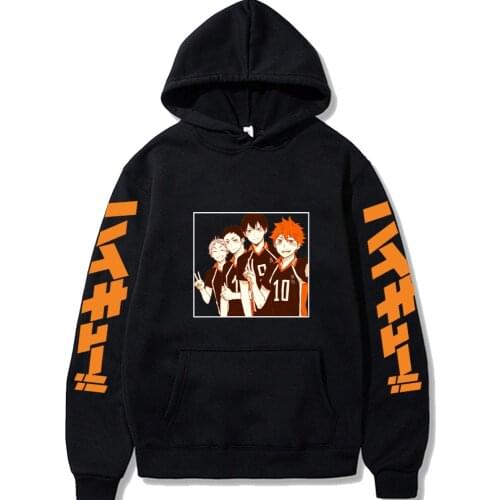 Anime Haikyuu Hoodies Pullovers Streetwear Tops Sweatshirts Casual Unisex Clothes