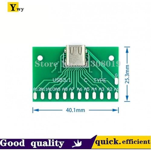 TYPE-C female test board USB 3.1 with PCB board 24P female connector adapter board to measure current conduction