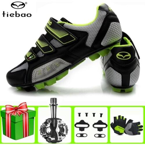 TIEBAO Sapatilha Ciclismo Mtb Cycling Shoes Men Sneakers Women Mountain Bike Add SPD Cleats Pedals Self-locking Athletic Riding