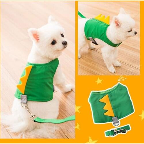 Pet Accessories Vest Traction Rope Spring And Summer Mesh Breathable Cute Cartoon Chest Harness Dog Leash Pet Supplies