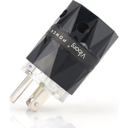 Viborg VM503R Transparent Rhodium Plated Pure Copper US AC Power Plug for Audio DIY Power Cable