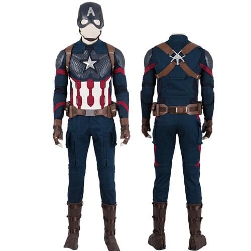 Adult Men Halloween Superheroes End Game Captain Rogers Clothes Cosplay CostumeBattle suits Outfit Party Full Props Suit