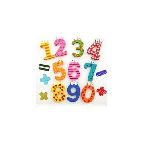 Colorful 15 numbers(15pcs in one pack) With Frog Head Wooden Fridge Magnets