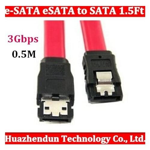 50cm e-SATA eSATA to SATA F/F Shielded External Data Cable 1.5Ft 3Gbps Free Shipping 50pcs