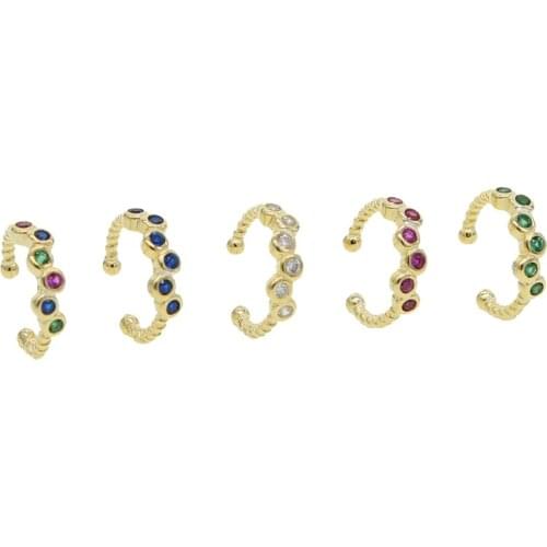 5 Colors No Piercing Women 925 Sterling Silver Ear Cuff Earring 2021 Delicate Micro Pave Round Cz Circle Minimal Jewelry 1 Pc