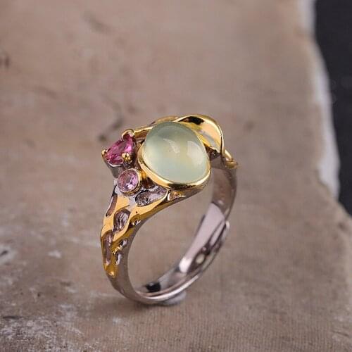 New Fashion Jewelry S925 pure Silver Ring for Lady Inlaid Grape Stone Ring 100% real 925 Silver Woman Rings