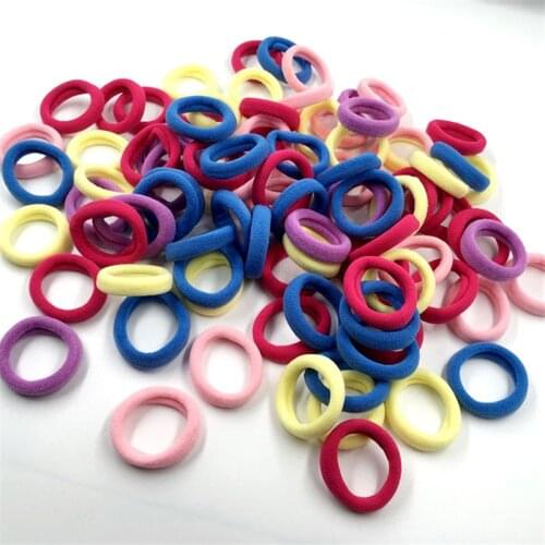 100Pcs/Lot Korean Hair Accessories Elastic Hair Bands Simple Scrunchy Pet Mini Rubber Band Ribbon Headdress Hair Bands for Girls