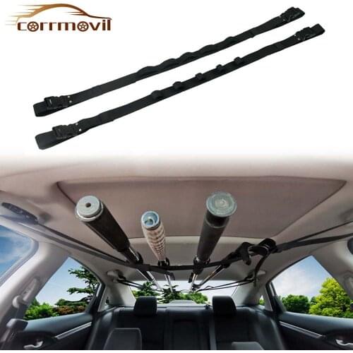 2 Pieces Car Fishing Rod Holder Belt Auto Interior Carrier Bracket With Snap Buckle System For Hanging Fishing Rod Tool Portable