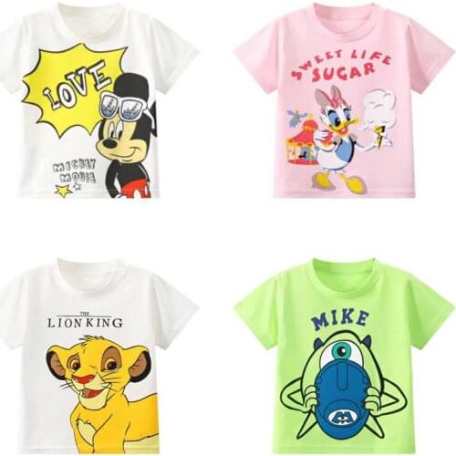 2021 Summer New Childrens Wear Kid Boys Girls Cartoon Printed T-shirt Toddler Short Sleeve Clothing Baby Casual Tops Tee