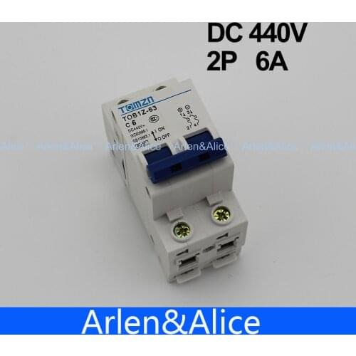 2P 6A DC 440V Circuit breaker MCB C curve