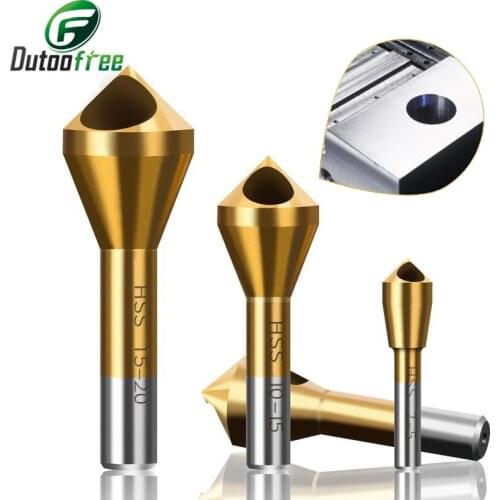 4PCS/set Steel/Aluminum Countersunk Head Chamfering Tools Titanium Countersink Deburring Dril Bit Power Tool Accessories 2-20