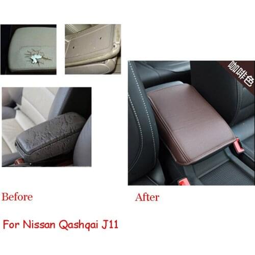 7 Color For Nissan Qashqai J11 2016 2017 2018 Car Central armrest box 3D design Artificial Leather cover accessories