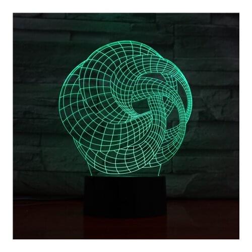 Abstract Touch switch 3D lamp Novelty Art 3D Led Lamp Home Decor Light Fixtures Light Up 7 Colors Gift Light For Friends 1443
