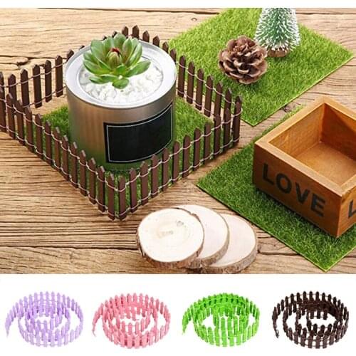 39.3in Wooden Mini Fence Garden Micro Landscape Fence Accessories Succulent Material Miniature Garden Pots Fence Decoration