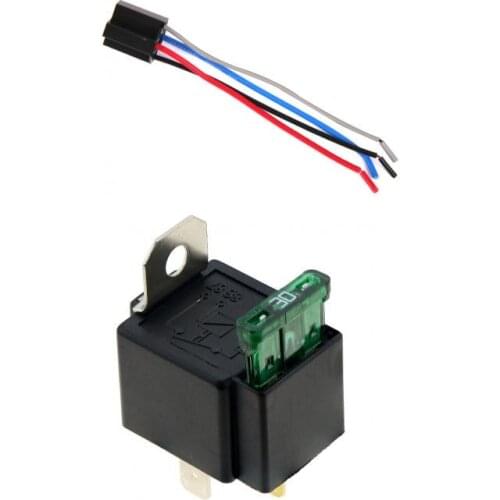 Car 12V 12 Volt DC 30A AMP Fused Relay Harness Socket Plugs 4Pin 4 Wire