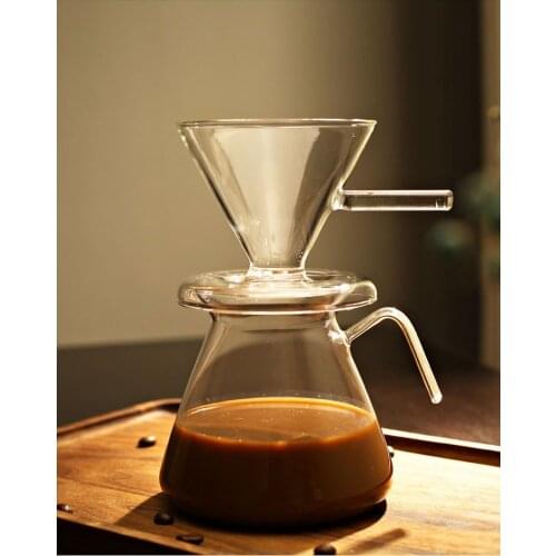 Household Heat-resistant Hand Coffee Pot Set Glass Pot Coffee Filter Cup for Coffee Maker