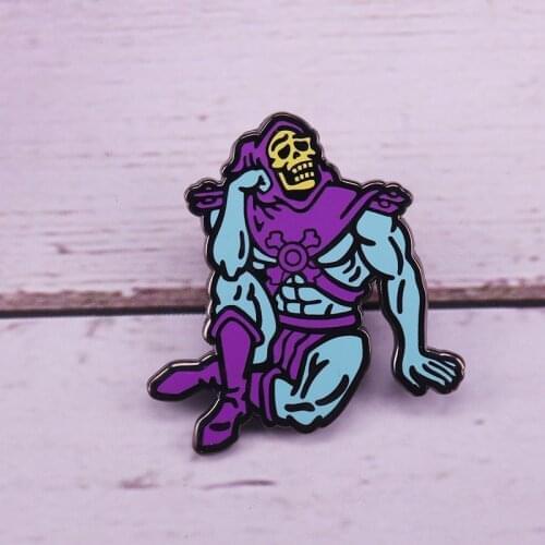 Death skeleton enamel pin skull brooch pin Terrorist gift