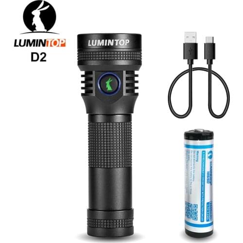 Lumintop D2 21700/18650 flashlight with USB TYPE-C charging side switch 1000 lumens 475 meters long distance flashlight