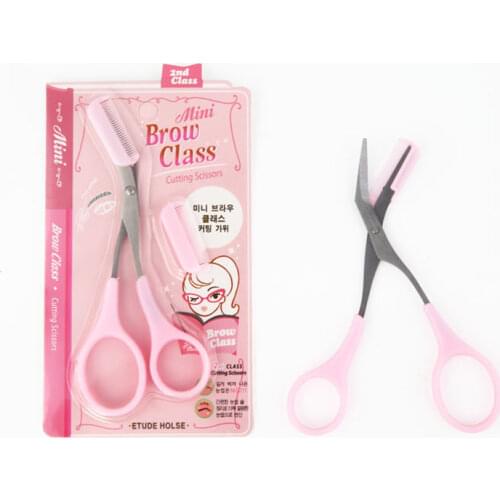 Eyebrow Comb Scissors Curved Eyebrow Trimmer Grooming Small Scissors with Comb Stainless Steel Eyebrow Eyelash Hair Remove Tool