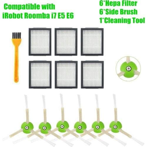 Hepa Filter Side Brush for iRobot Roomba i7 E5 E6 I Series Robot Vacuum Cleaner Replacement Spare Parts accessories