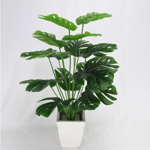 49cm 18Heads Artificial Green Monstera Leaves Home Garden Living Room Bedroom Decoration Fake Plants